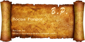 Bocsa Pongor névjegykártya